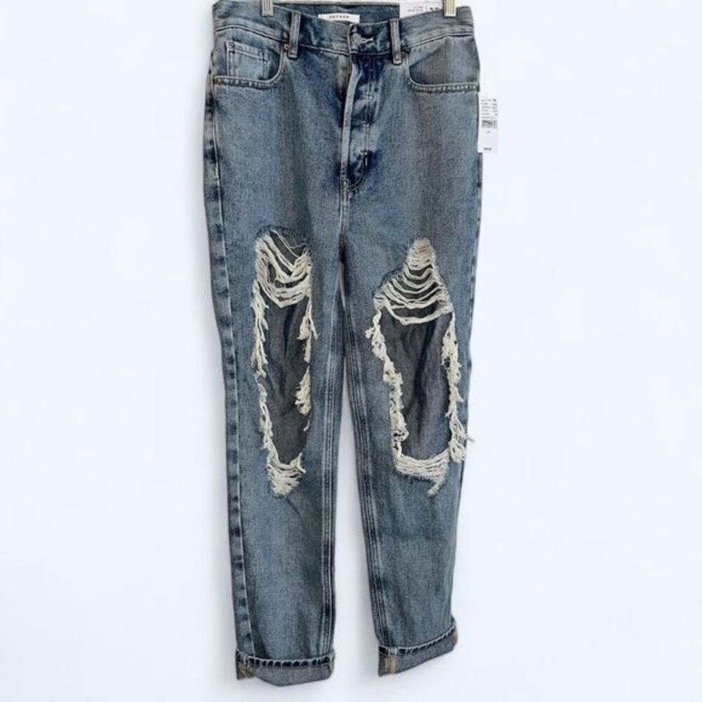 PacSun Jeans Women's 27 Ultra High Rise Slim Distressed destroyed Button Fly NEW